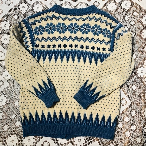 Vintage wool Nordic cardigan sweater Dale of Norway style - Picture 4 of 6